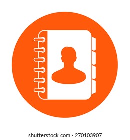 Address book icon. Flat design style. EPS10.