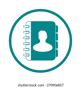Address book icon. Flat design style. EPS10.