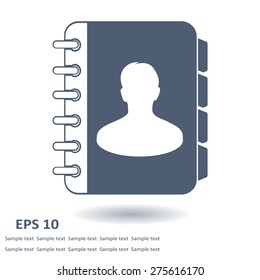 Address book icon. Flat design style. EPS10.