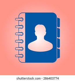 Address book icon. Flat design style. EPS10.