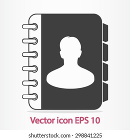 Address book icon. Flat design style. EPS10.