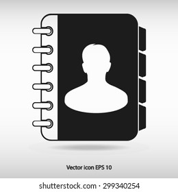 Address book icon. Flat design style. EPS10.