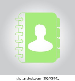 Address book icon. Flat design style. EPS10.