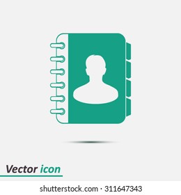 Address book icon. Flat design style. EPS10.