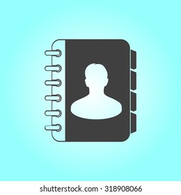 Address book icon. Flat design style. EPS10.