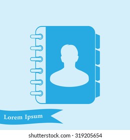 Address book icon. Flat design style. EPS10.