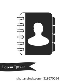 Address book icon. Flat design style. EPS10.