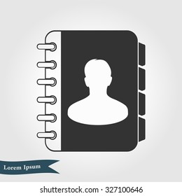 Address book icon. Flat design style. EPS10.
