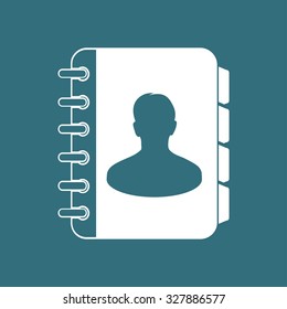 Address book icon. Flat design style. EPS10.