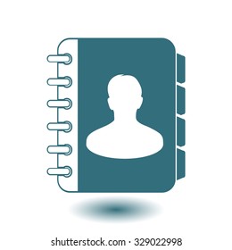 Address book icon. Flat design style. EPS10.