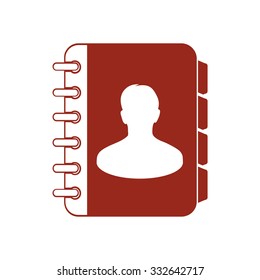 Address book icon. Flat design style. EPS10.