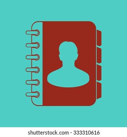 Address book icon. Flat design style. EPS10.