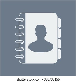 Address book icon. Flat design style. EPS10.