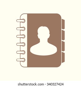 Address book icon. Flat design style. EPS10.