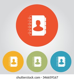 Address book icon. Flat design style. EPS10.