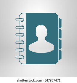 Address book icon. Flat design style. EPS10.