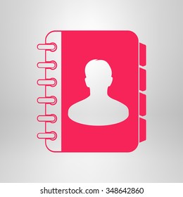 Address book icon. Flat design style. EPS10.