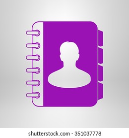 Address book icon. Flat design style. EPS10.