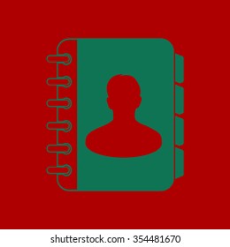 Address book icon. Flat design style. EPS10.