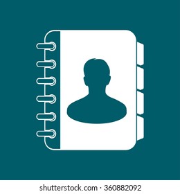 Address book icon. Flat design style. EPS10.