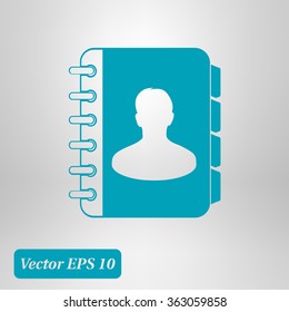 Address book icon. Flat design style. EPS10.