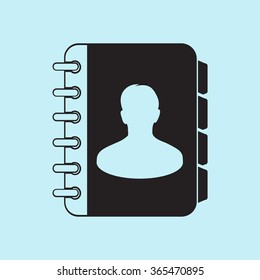 Address book icon. Flat design style. EPS10.