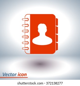 Address book icon. Flat design style. EPS10.