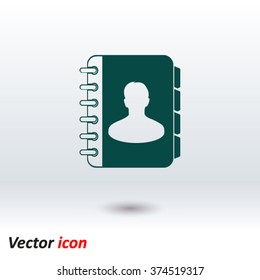 Address book icon. Flat design style. EPS10.