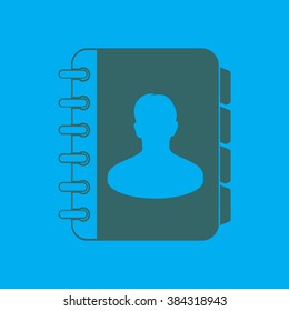 Address book icon. Flat design style. EPS10.
