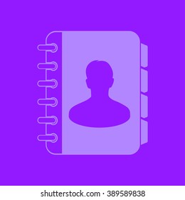 Address book icon. Flat design style. EPS10.