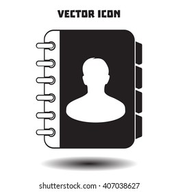 Address book icon. Flat design style. EPS10.