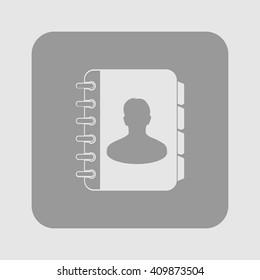 Address book icon. Flat design style. EPS10.