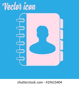 Address book icon. Flat design style. EPS10.
