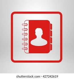 Address book icon. Flat design style. EPS10.