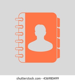 Address book icon. Flat design style. EPS10.