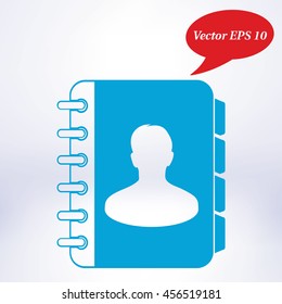 Address book icon. Flat design style. EPS10.