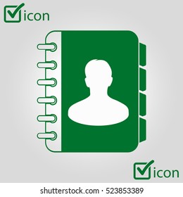 Address book icon. Flat design style. EPS10.