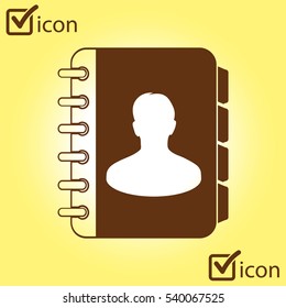 Address book icon. Flat design style. EPS10.