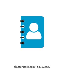 Address book icon, flat design template, vector illustration
