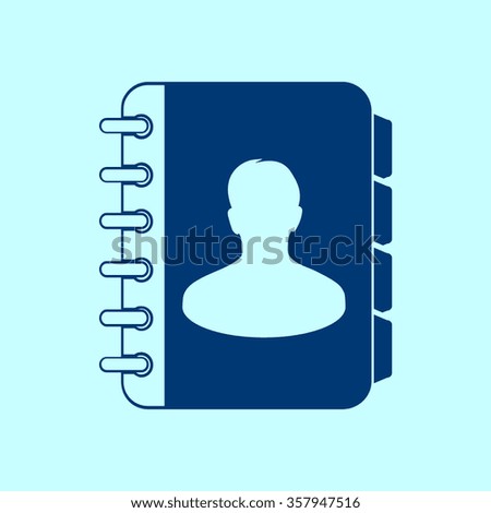 Address book icon. Flat design style. EPS10.