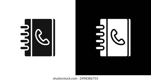 Address book icon flat line symbol set.
