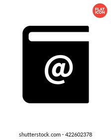 Address book Icon Flat Style Isolated Vector Illustration