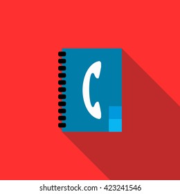 Address book icon, flat style