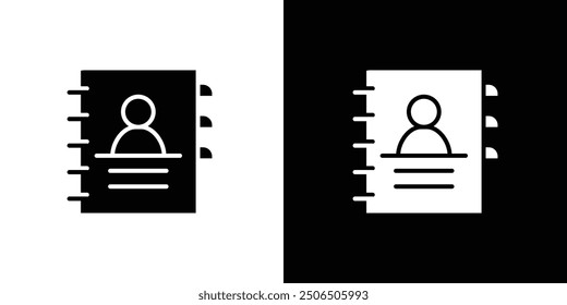 Address book icon Flat vector set outline