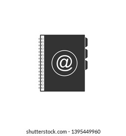 Address book icon isolated. Notebook, address, contact, directory, phone, telephone book icon. Vector Illustration