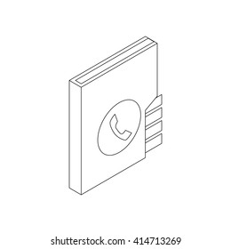 Address book icon, isometric 3d style