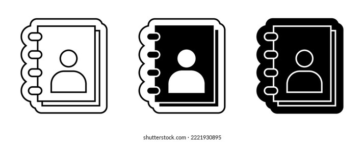 address book icon. line icon, solid, sticker