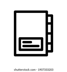 icono de libreta de direcciones o logotipo símbolo de señas aislado ilustración vectorial - iconos vectoriales de estilo negro de alta calidad
