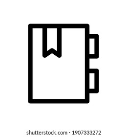 icono de libreta de direcciones o logotipo símbolo de señas aislado ilustración vectorial - iconos vectoriales de estilo negro de alta calidad
