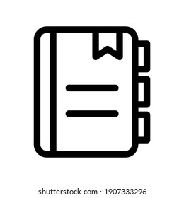 Adressbuchsymbol oder Logo einzeln auf Zeichensymbolen, Vektorgrafik - hochwertige Vektorsymbole mit schwarzem Hintergrund
